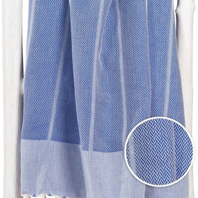 Fouta PLAYA - 190 cm - para hombre y mujer - Azul jeans