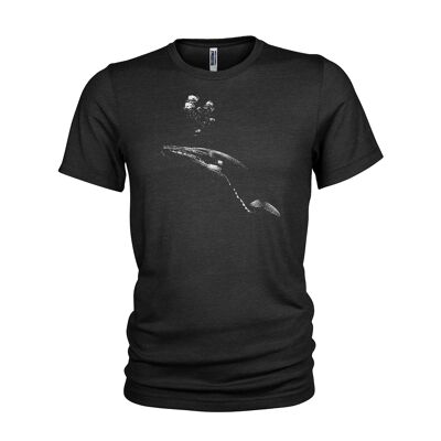 Ballena jorobada - Canción de ballena - Camiseta para hombre de buceo gigante suave. (Mediano) Negro