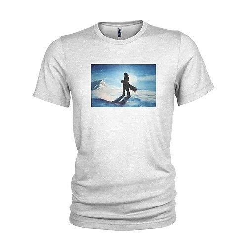 Cool Snowboarding & Skiing 'Shreddin’ Winter Sports 100% Cotton Mens T-Shirt (Large, White)