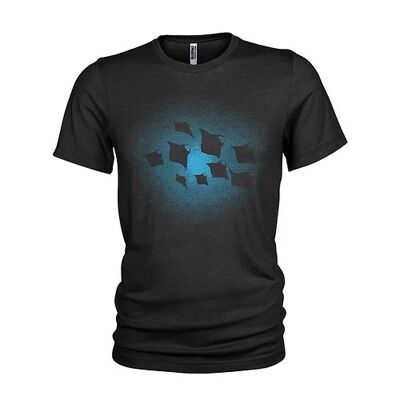 New Giant Manta Ray Night Shoal Scuba Diving T-Shirt mit Siebdruck – Herren T-Shirt (XXX Large) Schwarz