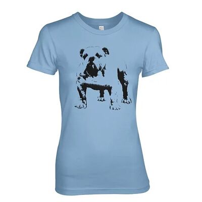 British Bulldog Iconic Dog & pet- Ladies Dog T-Shirt (Small, Sky Blue)