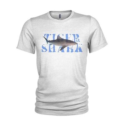 T-shirt da uomo Tiger Shark Scuba Diving (XXX Large, bianca)