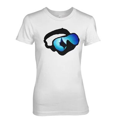 T-shirts Blue Ray Masque de plongée pour femmes et t-shirt de plongée Manta Ray (l) Blanc