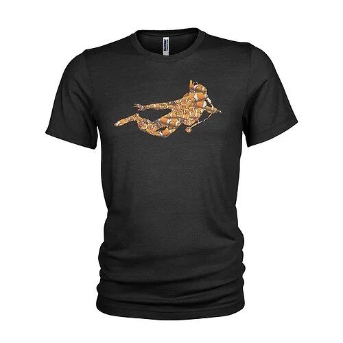 Clown Fish Scuba Diver Silhouette Scuba Diving Reef Mens T-Shirt (x Large, Black)