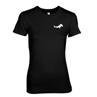 Blue Ray T-Shirts Hammerhead Logo - Scuba Diving - Camiseta para mujer inspirada en el tiburón favorito (xx grande, negro)