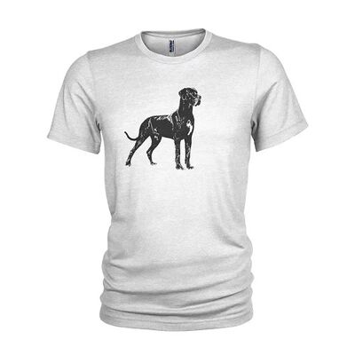 Blue Ray T-Shirts Great DANE Giant Dog & Pet Icon T-Shirt Original pour Chien Impressionnant pour Homme (Grand, Blanc)
