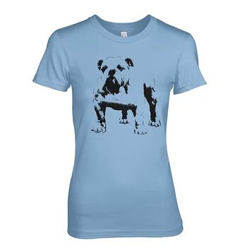 British Bulldog Iconic Dog & Pet - T-shirt pour chien pour femme (moyen, bleu ciel)
