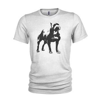 American Pit Bull Dog icon T-shirt en coton pour animal de compagnie préféré sérigraphié pour homme (XXX Large, Blanc)
