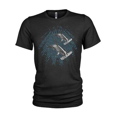Blue Ray T-Shirts Squali martello nell'ombra Stupenda maglietta da uomo per immersioni subacquee (piccola, nera)