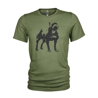 Blue Ray T-shirts American Pit Bull Dog Icon T-shirt en coton pour animal de compagnie préféré sérigraphié pour homme (x grand, vert militaire)