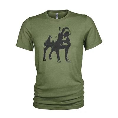 Blue Ray T-Shirts American Pit Bull Dog Icon Lieblingshaustier Siebdruck Herren-Baumwoll-T-Shirt (x Large, Military Green)