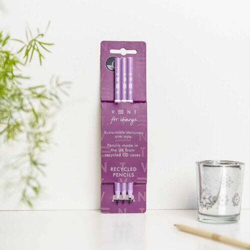 Pencils Pack of 3 recycled - Make a Mark Purple