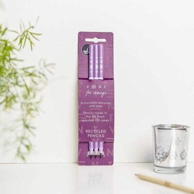 Bleistifte 3er-Pack recycelt – Make a Mark Purple