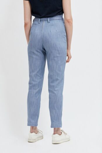 Pantalon taille haute bleu clair 4
