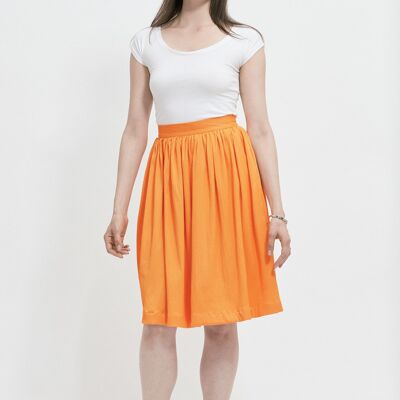 Orange ruched skirt