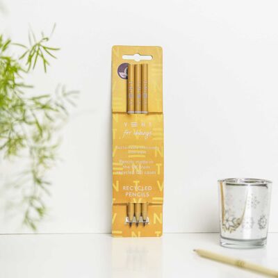 Bleistifte im 3er-Pack recycelt – Make a Mark Yellow