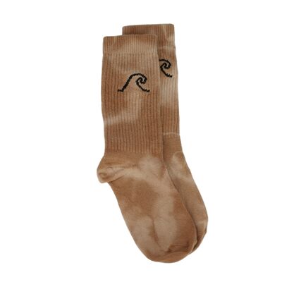 Women's organic cotton socks - Marinette in Tie & Die Coral