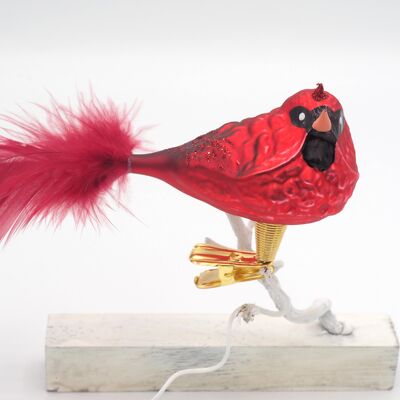 Vogel "Kardinal" rot - Weihnachtsschmuck aus Glas