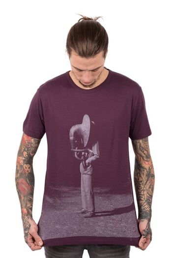 T-shirt en bambou Heartcore heren aubergine