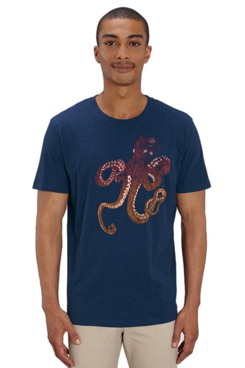 Octopus T-shirt heren navy
