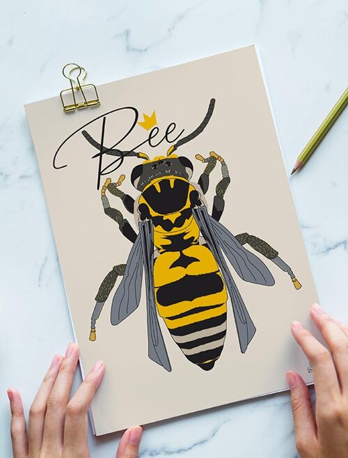 Carte postale Abeille - Queen Bee