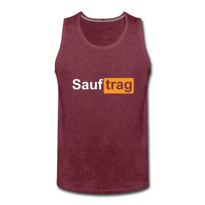 "Sauftrag" Tank Top - Bordeauxrot meliert