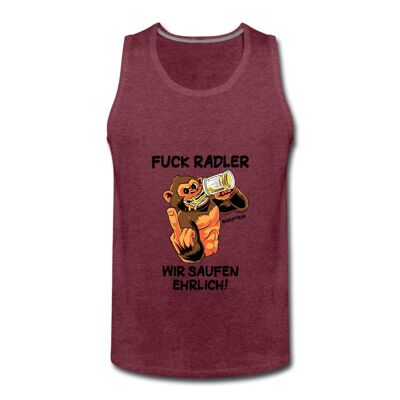 "Fuck Radler" Tank Top - Bordeauxrot meliert