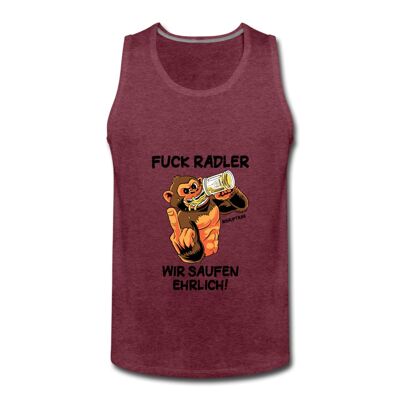 Camiseta de tirantes "Fuck Radler" - burdeos jaspeado