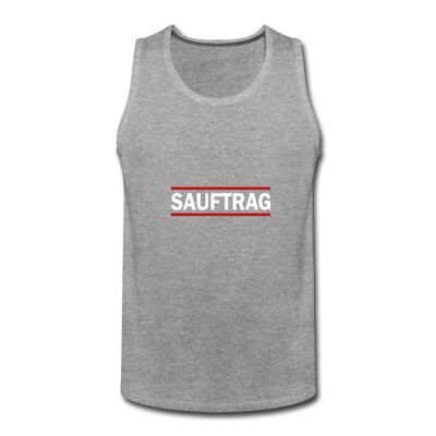 SAUFTRAG tank top dark - mottled grey