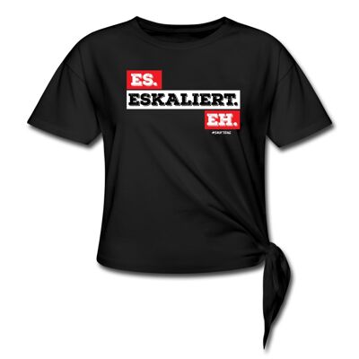 "Es Eskaliert Eh" Crop Shirt schwarz