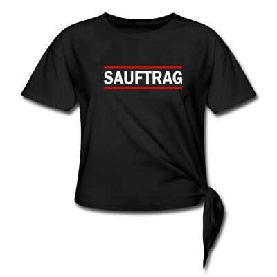 Das "SAUFTRAG" Crop Shirt schwarz