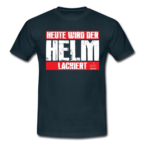 "Helm lackiert" T-Shirt - Navy