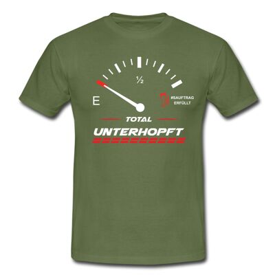 T-shirt "Totally Unterhopft" in verde militare