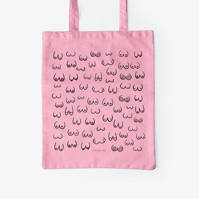 Cotton bag / breast friends "pink"