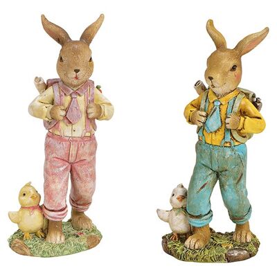 Hase mit Rucksack aus Poly Bunt 2-fach, (B/H/T) 7x15x5cm