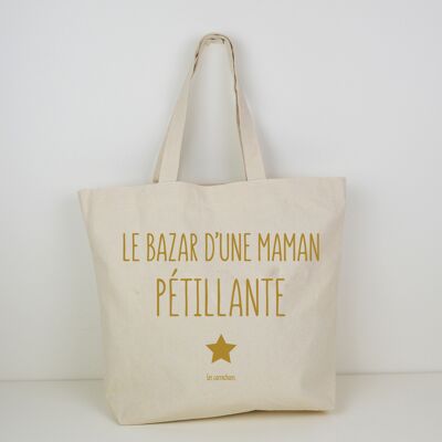 Shopping bag bazaar of a sparkling mom