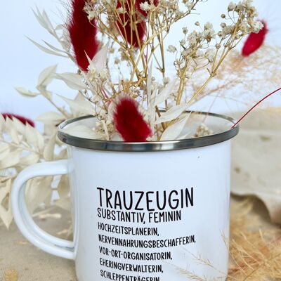 Taza esmaltada dama de honor | Bonita idea de regalo para tu dama de honor.