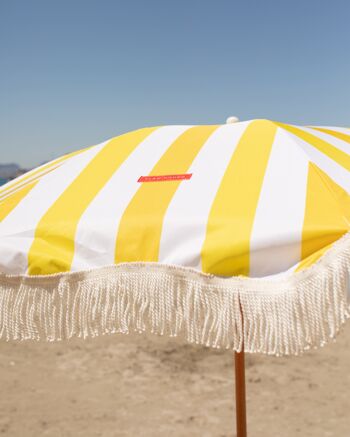 Parasol de Plage Protection UV50+ Extra Large Inclinable Jaune Larges Rayures - BRISBANE 9