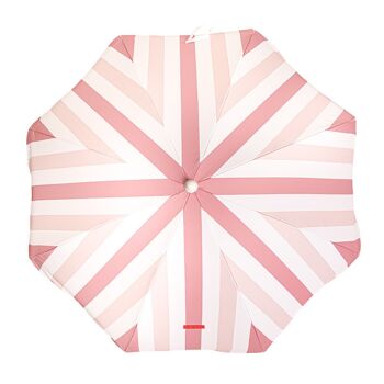 Parasol de terrasse extérieur rose, parasol de plage UPF 50+ Protection larges rayures 3