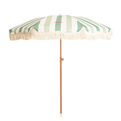 Ombrellone da terrazza verde per esterni, ombrellone da spiaggia con protezione UPF 50+ a strisce larghe