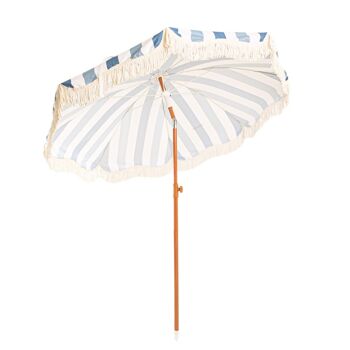 Parasol de terrasse extérieur bleu, parasol de plage UPF 50+ Protection larges rayures 2