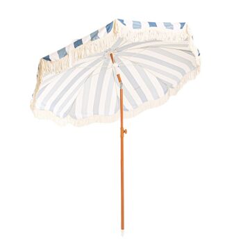 Parasol de Plage Protection UV50+ Extra Large Inclinable Bleu Larges Rayures - BRISBANE 2