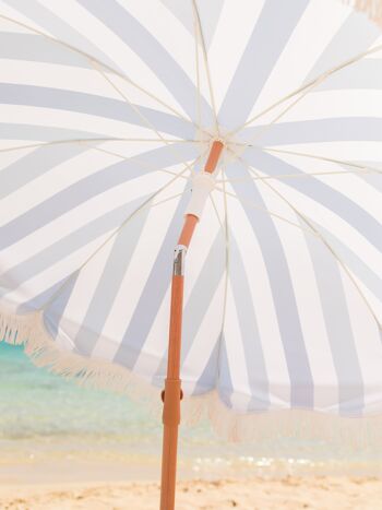 Parasol de Plage Protection UV50+ Extra Large Inclinable Bleu Larges Rayures - BRISBANE 9