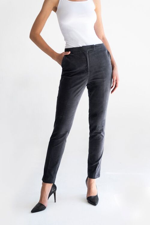 CHARCOAL SKINNY TROUSERS WITH POCKETS -