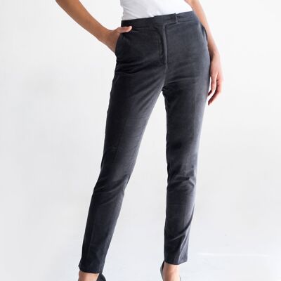 CHARCOAL SKINNY TROUSERS WITH POCKETS -