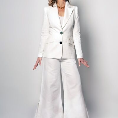 PANTALON PALAZZO - BLANC