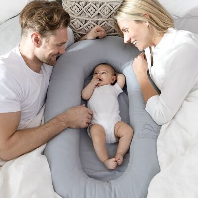 Babynest Lalizou algodón orgánico gris con bordado