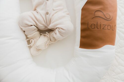 Lalizou Babynest BIO-Baumwolle Weiß mit Patch