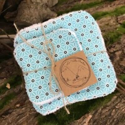 Washable wipes – Origami turquoise blue