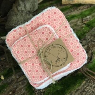 Washable wipes – Origami coral